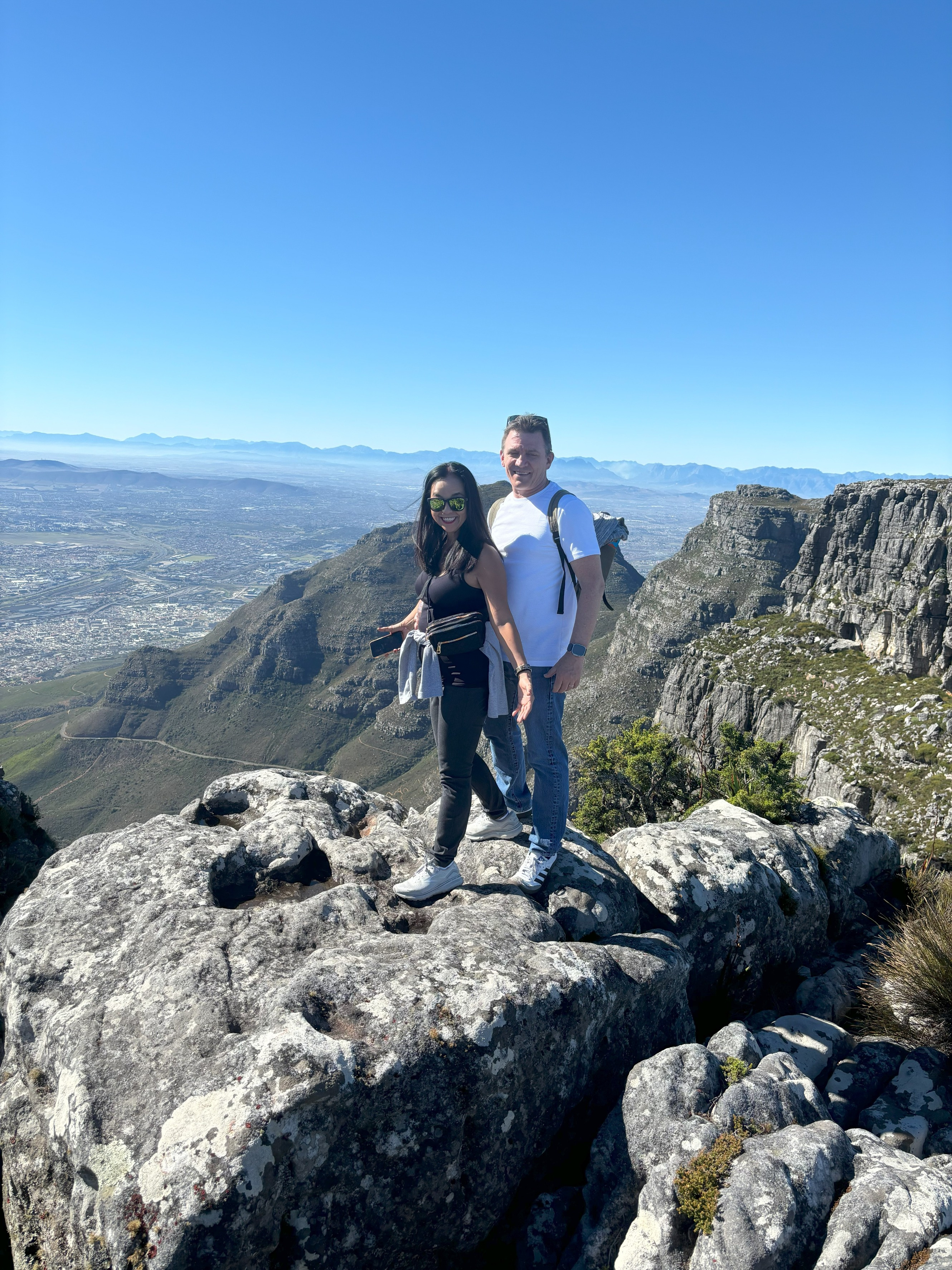 looking down at Cape Town from Tabletop Mountain